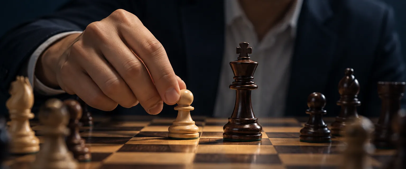 Quân tốt nhỏ chiếu quân vua trên bàn cờ