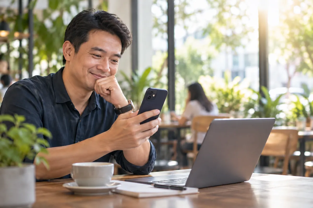 Người bán hàng nhẹ nhõm khi nhận thông báo tiền về tài khoản